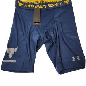 Under Armour Project Rock Men’s Compression Shorts Heat Gear Blue Size Large NWT